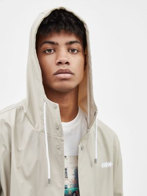 Raincoat with slogan print